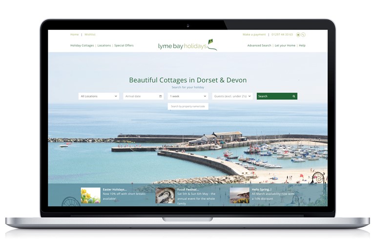 Lyme Bay, Holidays, Lyme Bay Holidays, Beach, website, digital, booking, presentation, pdf, design Design79, mobile, phone, screen, desktop